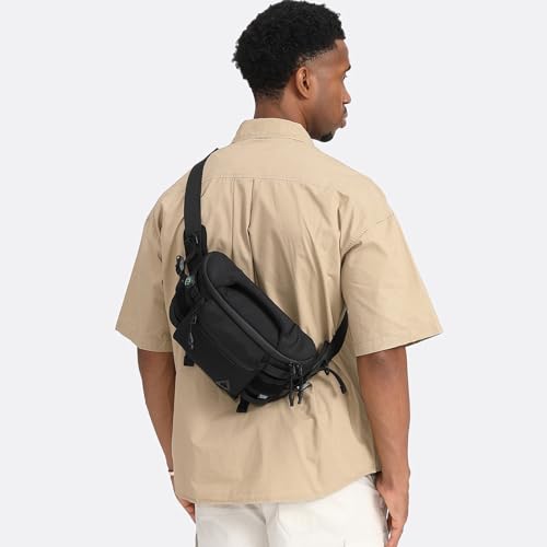 Sling Backpack Crossbody Sling Bag Chest Bag Daypack Fanny Pack For Men Women Waterproof Casual Pack Sling Bag for Tactical Outdoors Hiking Traveling Running Sport Work (Black)2