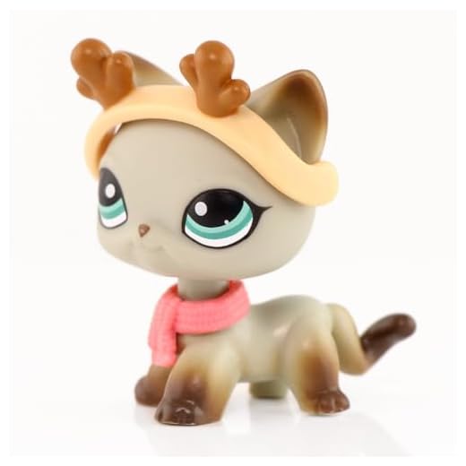 Mini jouet pour animaux de compagnie, cocker épagneul, dogue allemand, figurine de chat à poil court et plus de choix, avec accessoires mignons, jouet à collectionner pour enfants (chat gris marron)