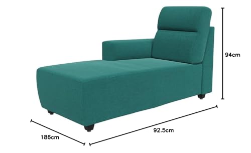 Image of Wakefit Sofa Set | 3 Year Warranty | Sofa 3 Seater, 3 Seater Sofa for Living Room, Wooden Sofa Set, 3 Seater + Left Aligned, Sofa for Living Room - Belize(Reflection : Aqua Blue)