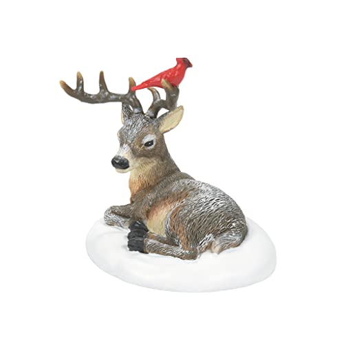 Department 56 Accessories for Village Collections Cardinal and Christmas Deer Figurine, 2.375 Inch, Multicolor