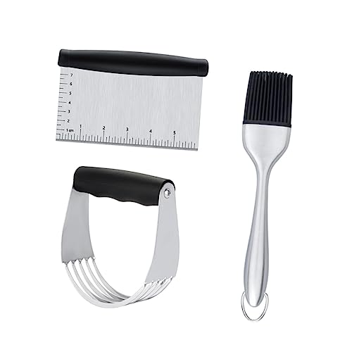 DIKACA 3 Piezas raspador de torta cozinha kitchen rueda cortadora de pasta cortador de sándwich bot cortador de para hornear batidora de pie cortador de pastelería cuchillo para