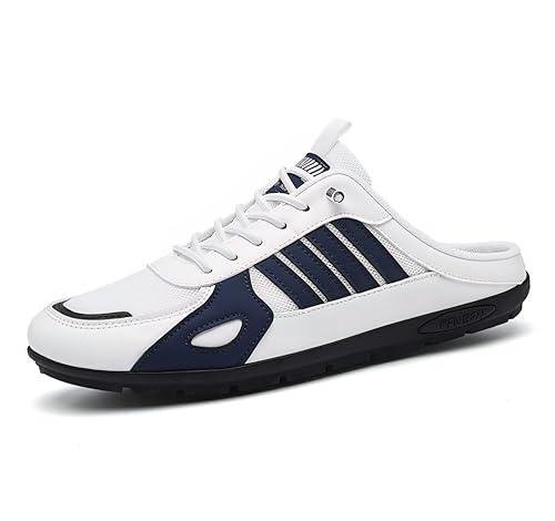 Image of BLUE POP Men's Half Shoe Sneaker Mules, Lace-Up Backless Loafers