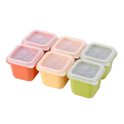 VINTORKY 6Piezas Molde de Hielo Apilable con Tapa Prueba de Polvo Cubitos de Hielo Individuales para Verano y Limpieza