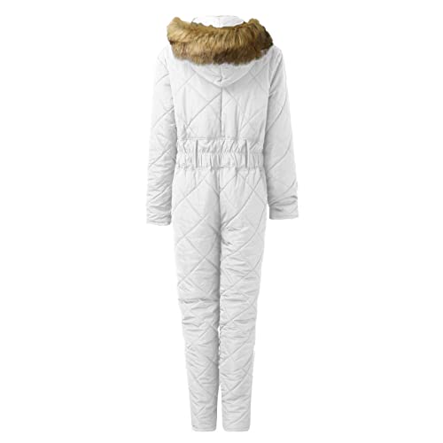 Afeidd Women Winter Ski Jumpsuit Outdoor Sports Snowsuit Faux Wool Collar Coat Jumpsuit With Cute Jacket Girls #TOP2