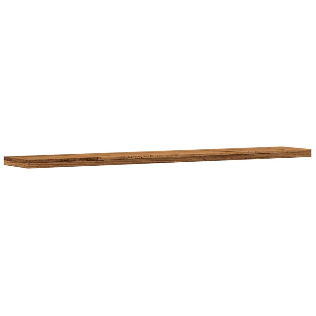 Lot de 4 étagères murales aspect bois vieilli 60 x 20 x 1,5 cm
