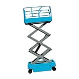 Esquirla Miniature Garage Lifter 1/64 Scissor Lift High Work Platform Model Compact Micro Garage Scene Decor Pretend Play Toy Unique Hand Painted Finish, Blue New