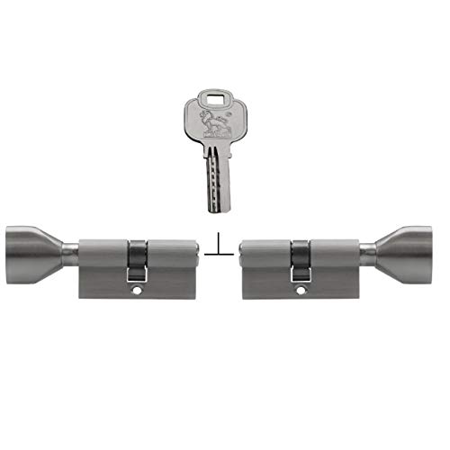 Lot de 2 cylindres à cliquet KSN 60 mm 30/30 avec 10 clés Cover