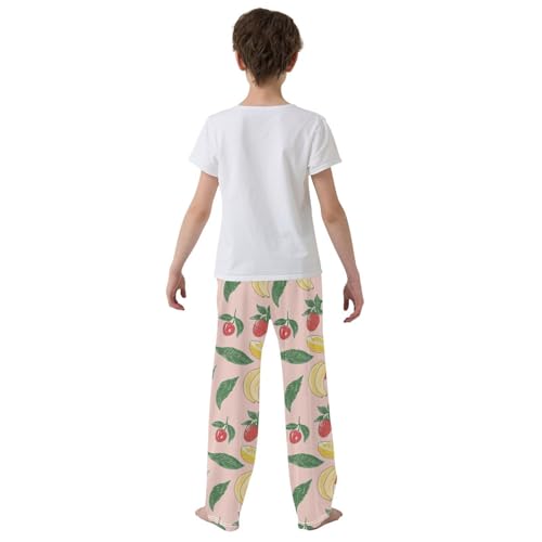 Pajama Bottoms, Pajamas Long Pant Fruits Lounge Wear Casual Pink Sleep Pants Soft Pjs Sleepwear3