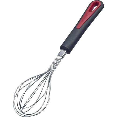 Westmark Batidor de varillas muy elásticas, forma estable, longitud: aprox. 24 cm, acero inoxidable/plástico, Gallant, mini, negro/rojo/plata, 29512270