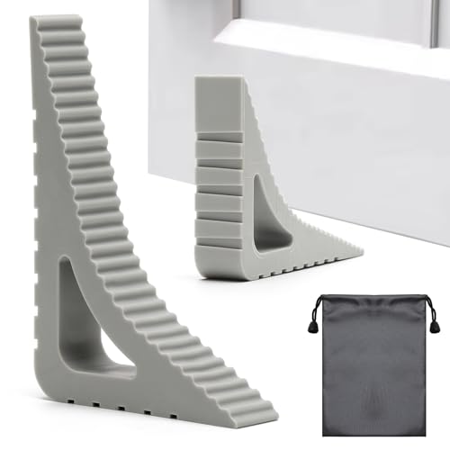 KQDRAVINE 2 Pièces Cale Porte en Caoutchouc avec Sac étanche, Cale Fenetre Ouverte, Bloque Fenetre Ouverte,Cale-Porte en Caoutchouc pour Toutes Surfaces,pour...