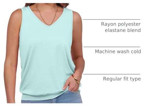 Image of ANRABESS Women Tank Tops Summer V Neck Sleeveless Casual Loose Fit Cute Cami Basic T Shirts Solid Tees 2026 Trendy Outfits
