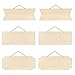 6 sztuk pustych tabliczek drewnianych, prostokątnych tabliczek drewnianych, wiszących tabliczek drewnianych, 3 wzory, z 2 otworami i linką z juty, do zawieszenia, pisania na drewnianych tabliczkach, dekoracji domu, majsterkowania, ozdób bożonarodzeniowych