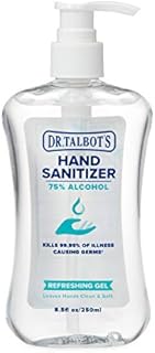 Dr. Talbot's Refreshing Gel Hand Sanitizer With Easy Pump, Fragrance Free, 8.45 Fl Oz