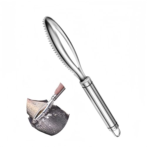 Fish Scale Remover,304 Stainless Steel Fish Scaler Easy Use Fish Descaler Tool,Fish Scaler Remover Lung Remover for Family Kitchen,Easy to Clean Kitchen Tool(9.65 * 1.26in)-SATONBEYI