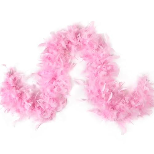 EOYVAIL Boas,2 m großer Federschal, geeignet für Hochzeitsdekoration, DIY-Blumenstraußverpackung (Rosa)