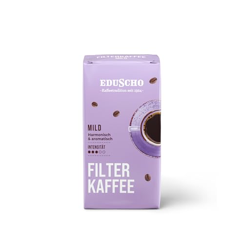 Eduscho Filterkaffee Mild, 500g, gemahlene Kaffeebohnen, aromafrisch verpackt, harmonisch-aromatischer Geschmack