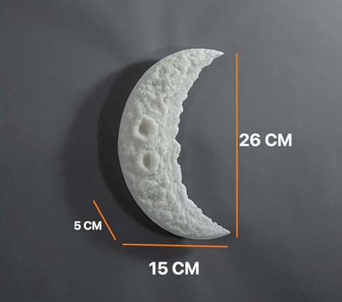 Image of Groeien 10W | 3 Color Crescent 3D Half Moon Wall Sconce Decor Wall Light for Bedroom Living Room Corridor Lighting Fixtures Wall Mount(Warm+Natural+Coolwhite)(Crescent Moon, 1, Count)