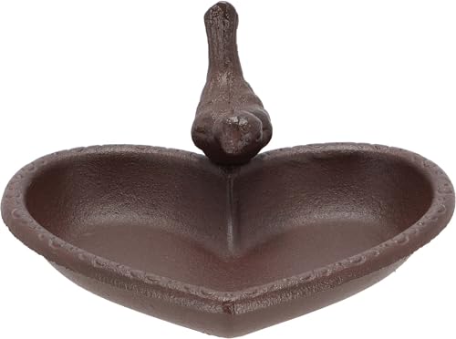 Bain d'oiseau en forme de coeur stable et résistant aux intempéries