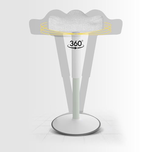 Alpstorm Ergonomischer Hocker - Bürohocker & Stehhocker mit 57-82cm Höhenverstellung - Wackelhocker mit Rutschfester- für Homeoffice, Büro und Wohnzimmer - Hellgrau,Dreieck