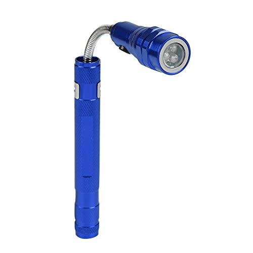 Garosa Torcia LED Telescopica Girevole con Base Magnetica e Aspirazione, Mini Torcia Flessibile Multifunzione per Illuminazione di Spazi Stretti e Angoli - Blu