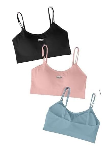 SIZZERS Women's Cotton Wire-Free Full Coverage Lightly Padded Sports Bra - Comfortable & Supportive Everyday Wear - Pack of 3 (Size- 28 to 32, Multicolor Black Pink Blue)-image-40