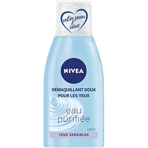 NIVEA - NIVEA - Démaquillant Yeux Doux - Nettoie En Douceur, Raffraichit La Peau & Hydrate - Eau Purifiée, Glycérine & Acide Hyaluronique - Formule Vegan - Pour Yeux Sensibles - 125 ml