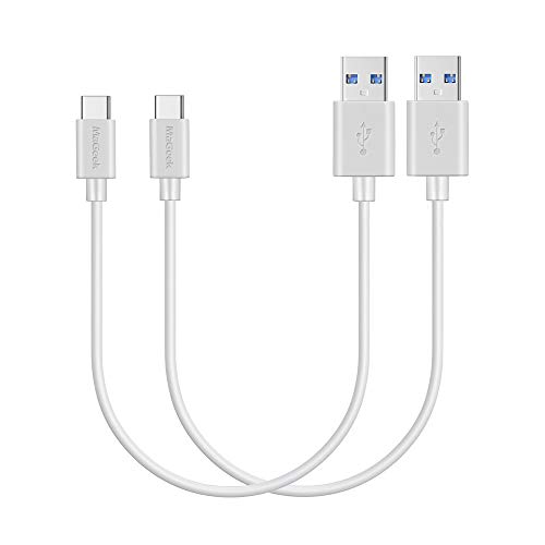 MaGeek (2-Pack(1ft) Short USB Type C to USB 3.0 Cables for Galaxy S10, S9,S8 MacBook, Nintendo Switch, Sony XZ, LG V20, Huawei and More(White)
