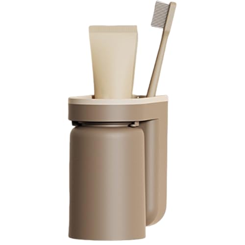 Soporte de pared para cepillo de dientes para baño, soporte para cepillo de dientes montado en la pared con 2 tazas, organizador de almacenamiento de separación en seco y húmedo para ducha