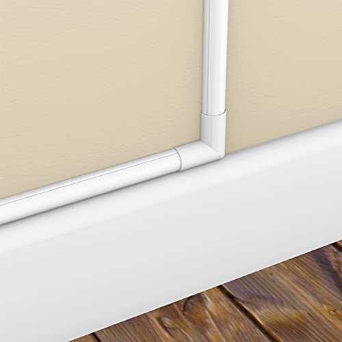 Image of D-Line Large Cable Raceway Flat Bend, for use with 2 inch (W) x 1 inch (H) Cable Cover - 5-Pack, White