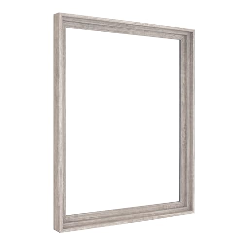 MCS Canvas Float Frames 16x20 Frame Gray Woodgrain Finish Frame for Finished Canvases Vertical & Horizontal Wall Hanging Large with Adhesive for Canvas Paintings (1-Pack)