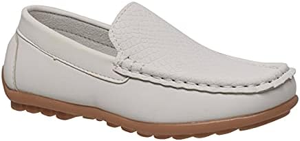 coXist Kids Toddlers Boys Girls Leather Slip On Loafer Moccasin Boat Dress Shoes - White - Size 12