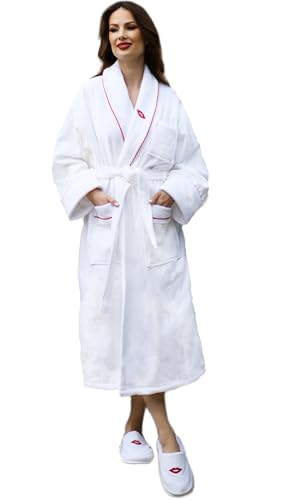 100% Turkish Cotton Velour Bathrobe - Five-Star Hotel Quality, Soft & Plush