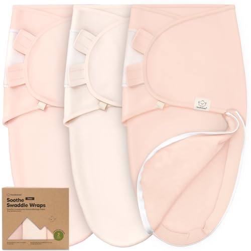 Image of Baby Swaddle Sleep Sacks with Zipper - 3-Pack Swaddles for Newborns 3-6 Months, Infant, Baby Girls, Boys, Soft & Durable Newborn Sleep Sack, Easy Diaper Change Swaddling Blanket (Angelic, L)