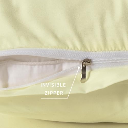 Image of King Size Zipper Pillow Cases Set of 2,Beige,20x36 Inches | Soft Comfortable, Not Shrink, Breathable Luxury