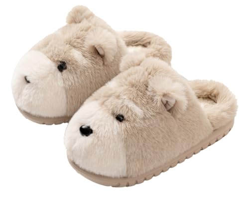 Cute Raccoon House Slippers for Women Men Memory Foam Soft Winter Warm Ideal Fluffy Bedroom Shoes Indoor Outdoor