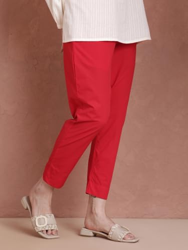 Image of TWIN BIRDS Women Cotton Kurti Pants | Straight Fit Ethnic Daily Trousers