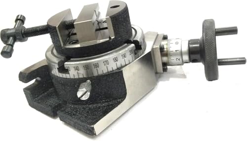 Image of Milling Indexing 4"/ 100 Mm Rotary Table Quality Precision Horizontal Vertical With Suitable Round Vices & Clamping T Nut Bolts (With 80 MM Round Vice)