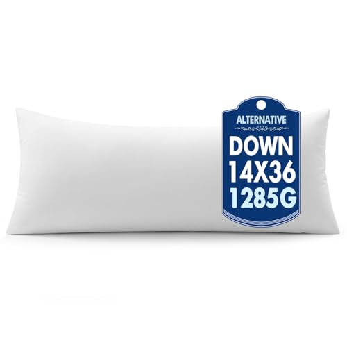 MIULEE 14x36 Inch Synthetic Down Alternative Lumbar Pillow Insert
