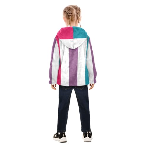 OTVEE Colorful Portrait Kids Hoodie Jacket Fall Spring Full Zip Warm Outwear Coat4