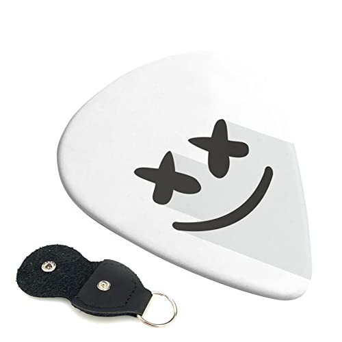 ギターピック 6枚セット 0.46mm 0.71mm 0.96mm エレキギター ベース用ピック ウクレレ ギター ABS素材 エレクトリック アコースティック 弦楽器 初心者 トライアングル ピック( スマイリーフェイス 柄 )