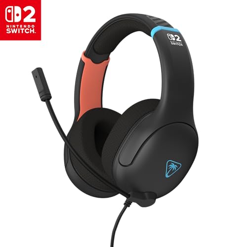 Turtle Beach Airlite Fit Wired Gaming Headset &ndash; Officially Licensed for Nintendo Switch 2, Nintendo Switch, Durable, Lightweight, Charcoal Blue/red