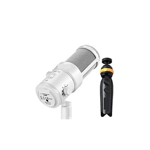 Microphone dynamic USB blanc Deity complet avec support de table et effets RGB