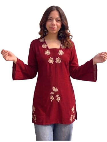 Image of ANNI Designer Cotton Short Kurti for Women | Stylish Kurti | Short Kurti Top | Casual Kurta for Women | Comfortable Cotton Kurtis for Womens