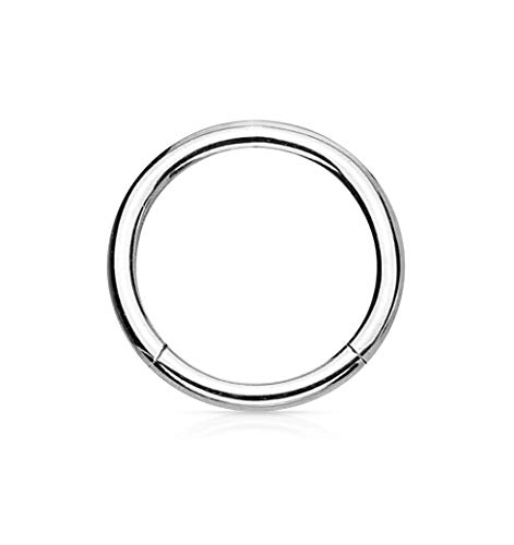 18G 8mm Surgical Steel Hinged Easy Use Seamless Hoop Body Piercing Ring