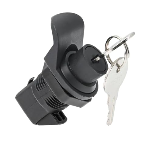 1Pcs Marine Latch Button Lock Black Plastic RV Camper Mailbox Drawer Cupboard Cylinder Lock with 2pc Keys