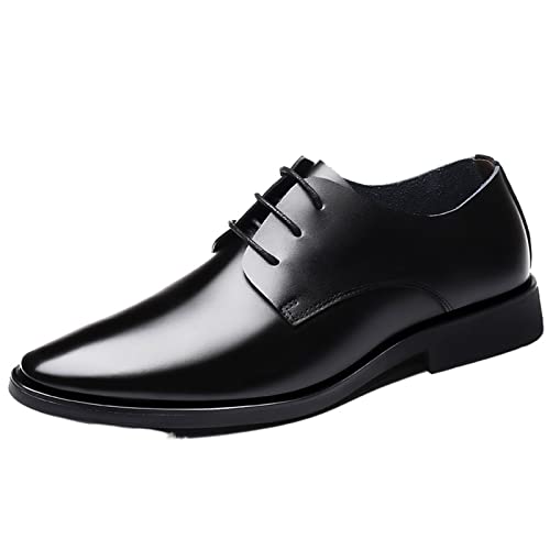 Zapatos informales de cuero para hombre con cordones y suela plana cómoda 1