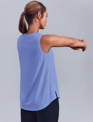 Image of PINSPARK Workout Tank Tops for Women UPF 50+ Side Slits Athletic Gym Shirt