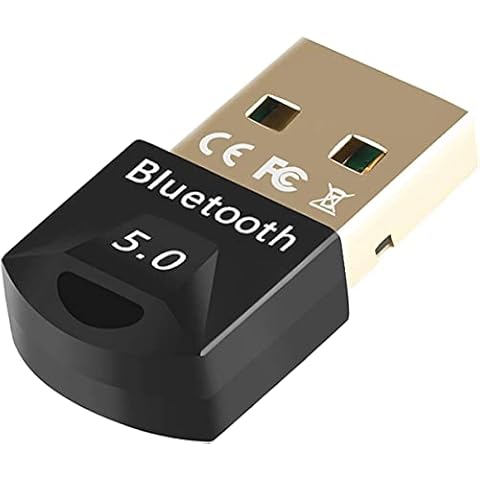 RMFC Bluetooth 5.0 Adapter, Mini Bluetooth Dongle Audio Transmitter Receiver USB Adapter Supports Win 7/8/8.1/10, Wireless Bluetooth Adapter for PC/Headset/Speakers/TV/Car/Keyboard/Printers Cover