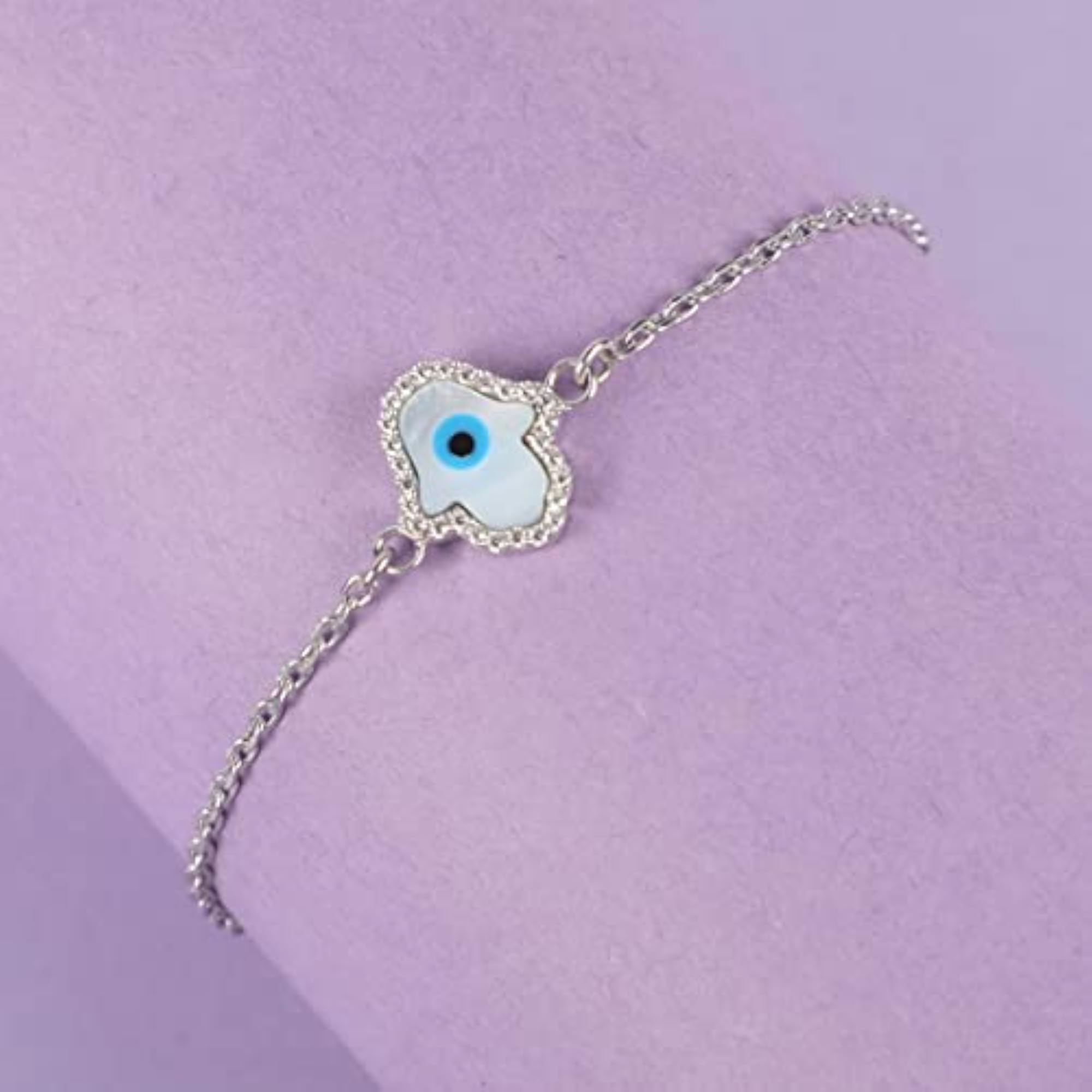 Women's 925 Sterling Silver Evil Eye Hamsa Hand Adjustable Bracelet