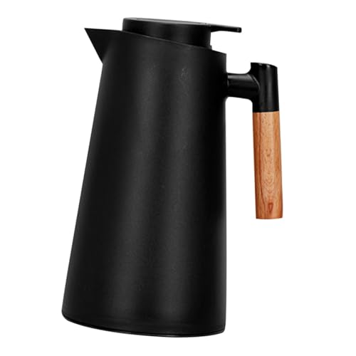 WATIIFUFU Bollitore Termico Manico Brocca d'Acqua Isolata in Vetro Sottovuoto Capacità Grande per Uso Domestico e Invernale Mantenimento Caldo Prolungato Colore Nero